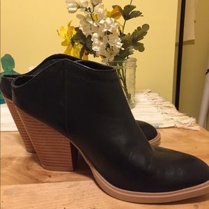 Black Open Heel Booties